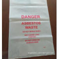 Building industry use plastic LDPE material thick and large reusable asbestos printed bags for garbage